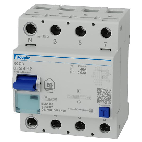 Doepke FI-Schutzschalter 4p, 40A, 0.03A DFS4 040-4/0,03-HP